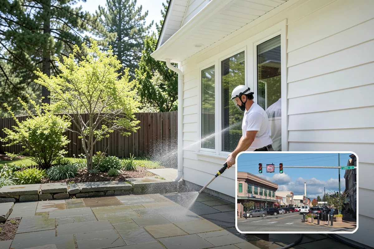 Fiber Cement Siding Washing in Monroe, Snohomish County, WA - Preserves factory paint and sealed board edges