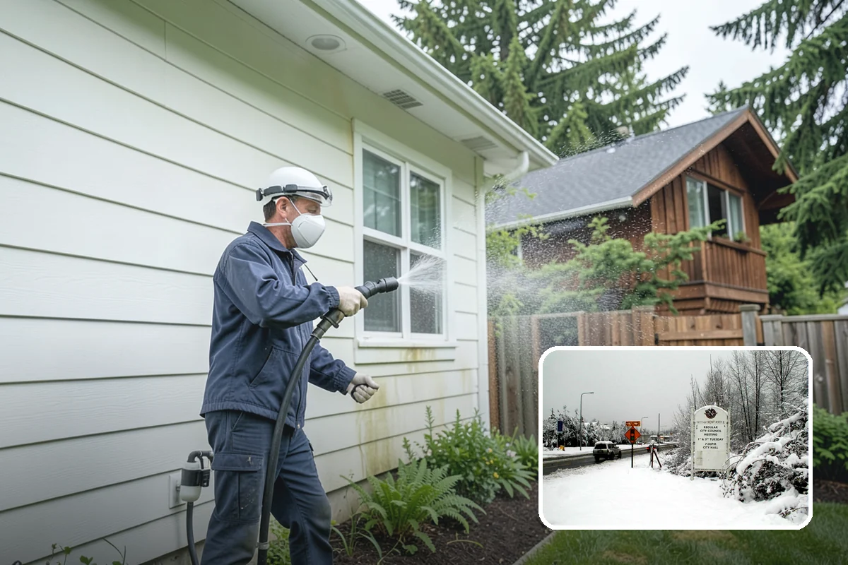 Fiber Cement Siding Washing in Newcastle, King County, WA - Preserves factory paint and sealed board edges