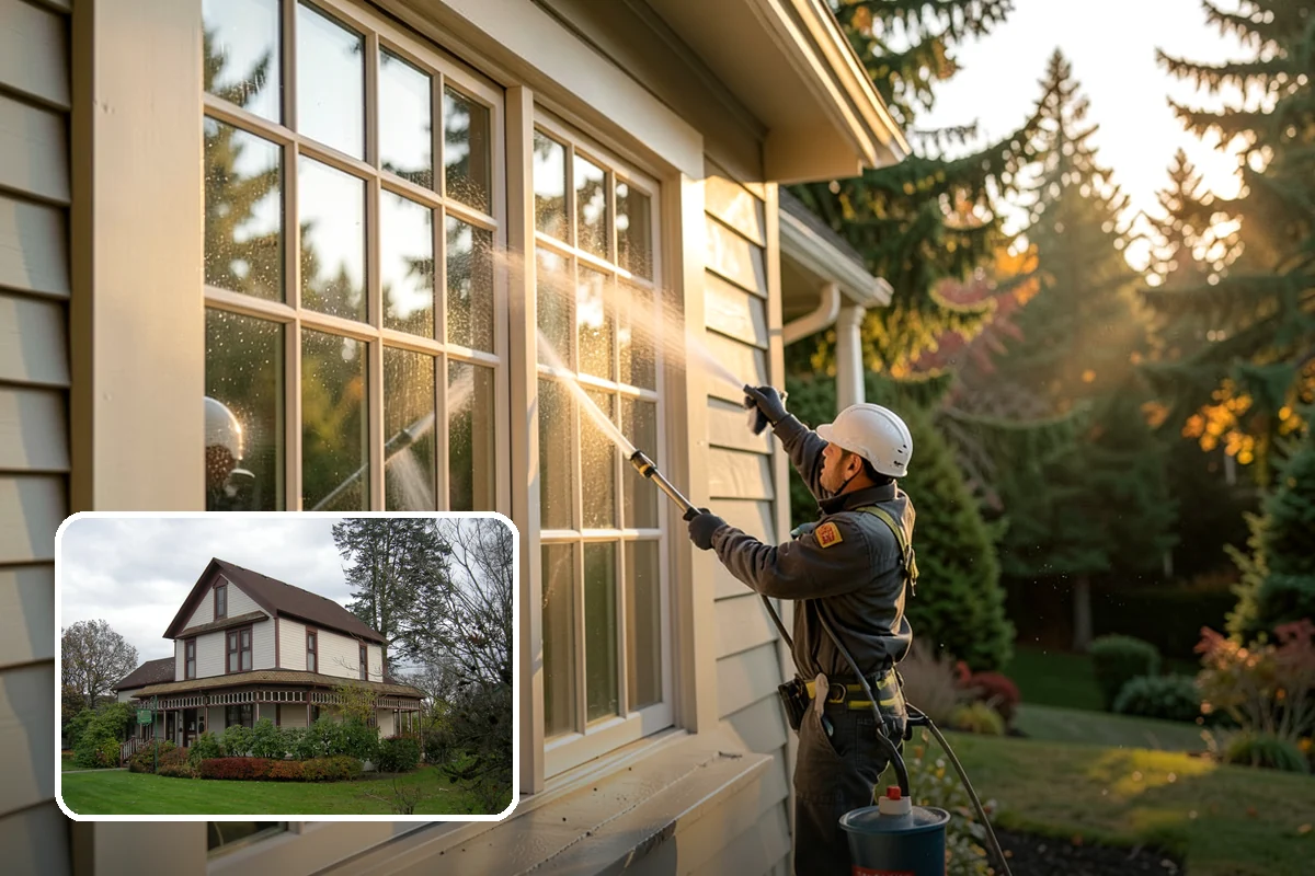 Fiber Cement Siding Washing in Sumner, Pierce County, WA - Preserves factory paint and sealed board edges