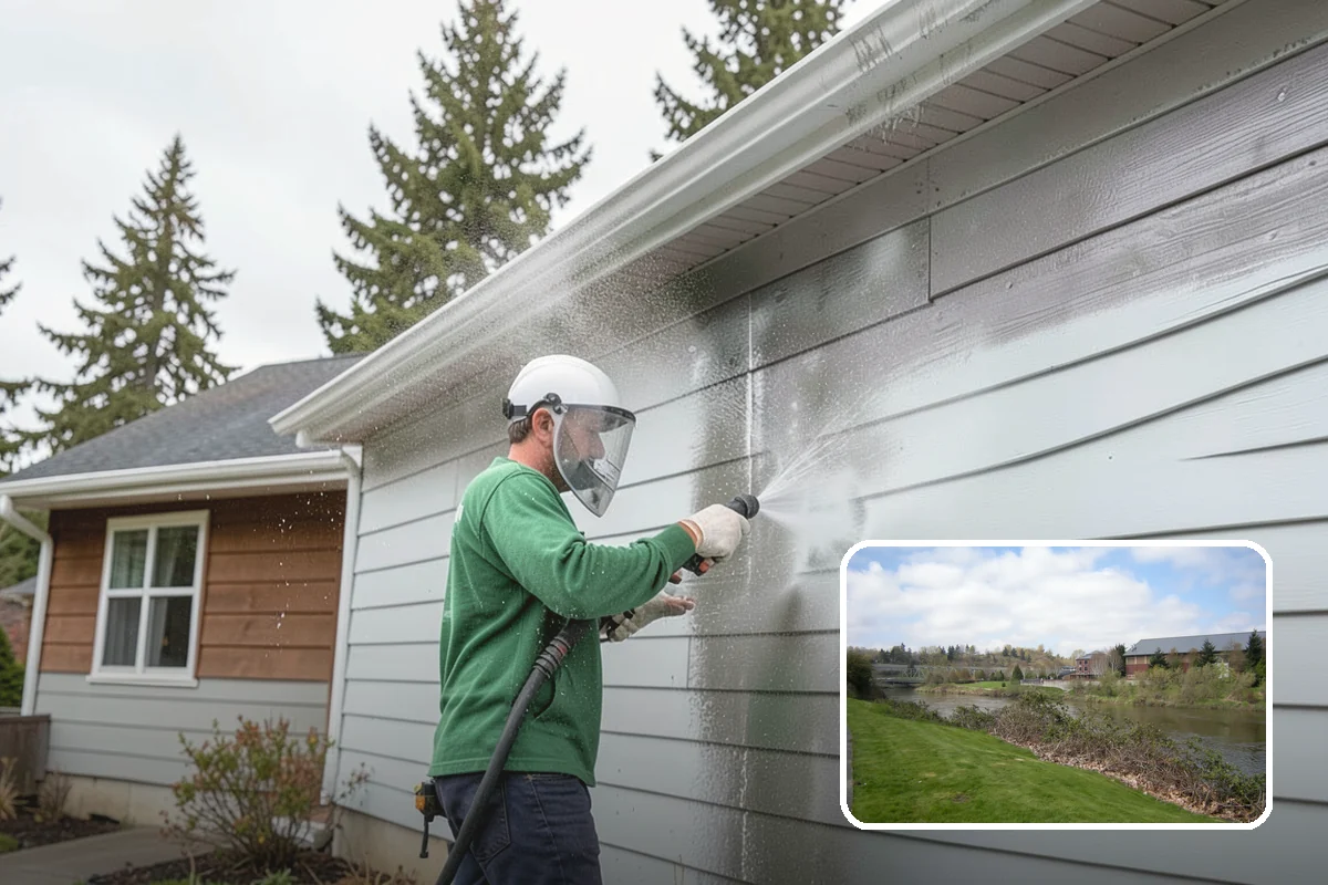 Fiber Cement Siding Washing in Tukwila, King County, WA - Preserves factory paint and sealed board edges
