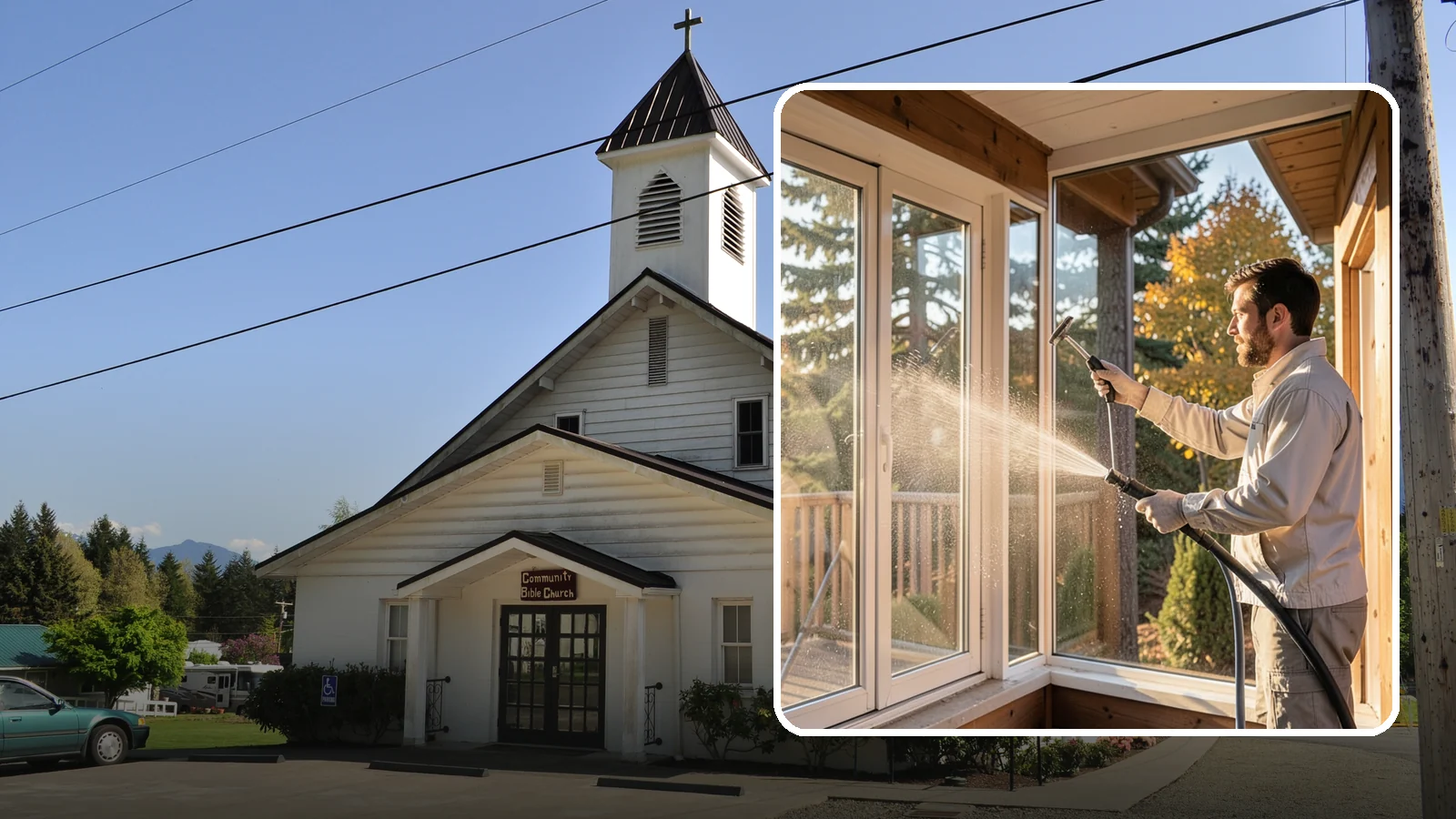 Fiberglass Cleaning in Concrete, Skagit County, WA - Careful cleaning of fiberglass doors, panels, and surfaces that removes oxidation and grime while preserving the gelcoat.
