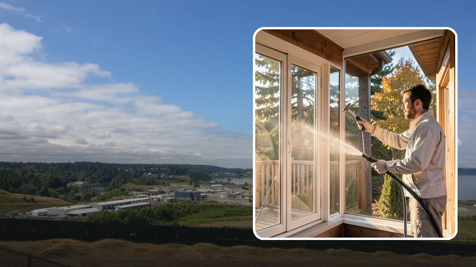Fiberglass Cleaning in University Place, Pierce County, WA - Careful cleaning of fiberglass doors, panels, and surfaces that removes oxidation and grime while preserving the gelcoat.