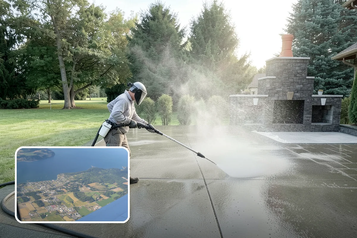 Fire Pit Cleaning in Coupeville, Island County, WA - Removes soot and ash staining from the pit surround