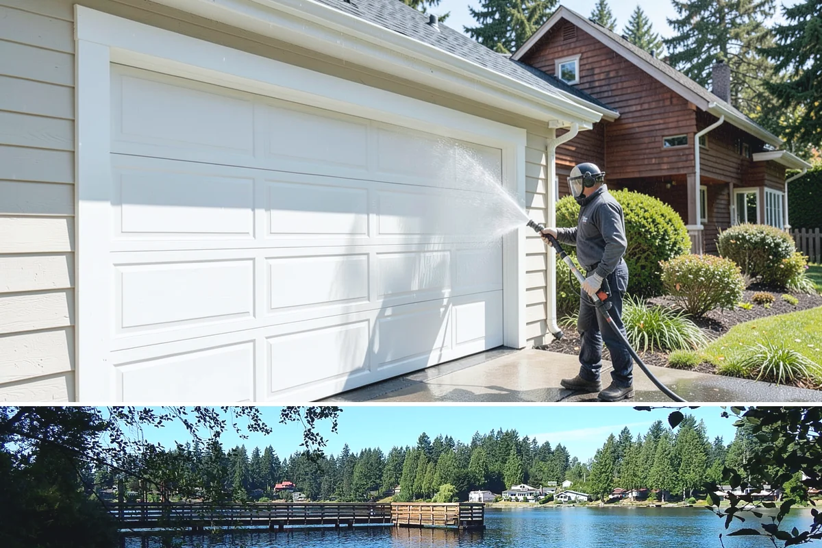 Fire Pit Cleaning in Federal Way, King County, WA - Late spring gets the fire pit and its surround clean ahead of the summer evenings when it sees the most use.