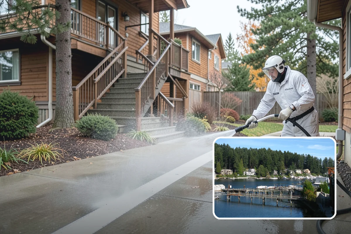 Fire Pit Cleaning in Gig Harbor, Pierce County, WA - Removes soot and ash staining from the pit surround