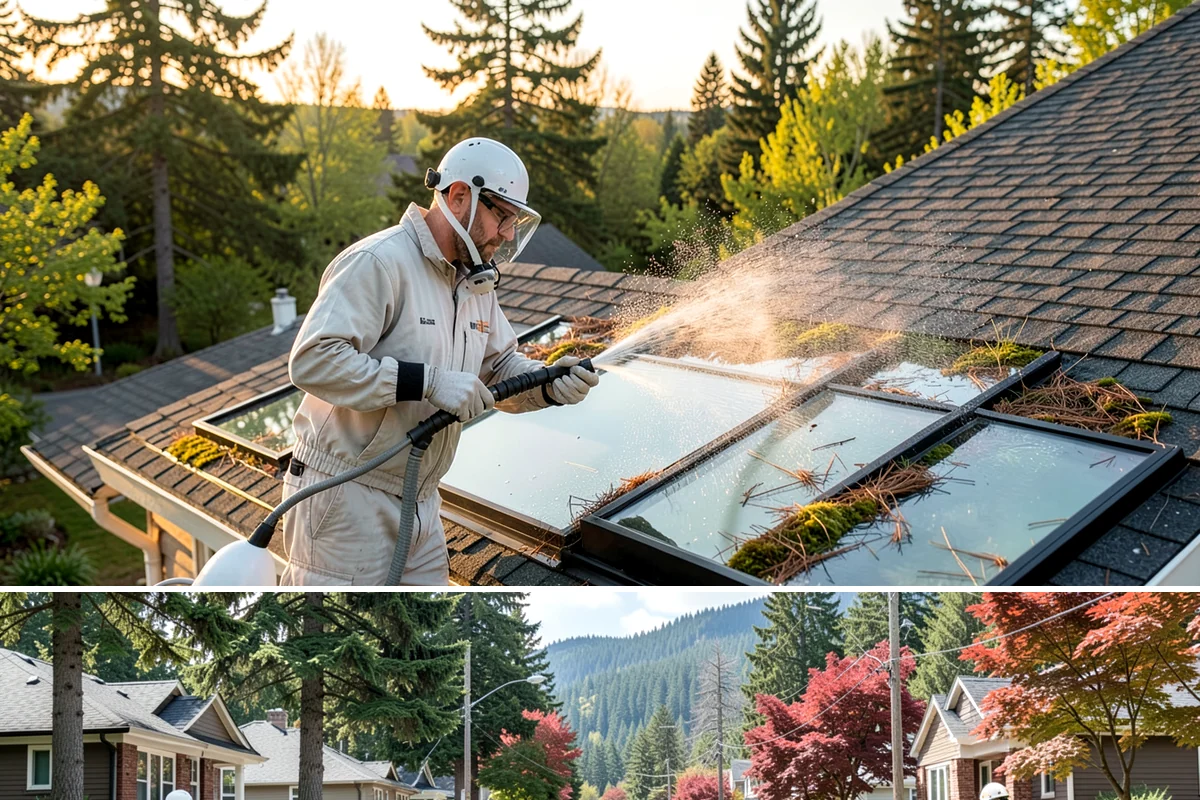 Fire Pit Cleaning in Hunts Point, King County, WA - Late spring gets the fire pit and its surround clean ahead of the summer evenings when it sees the most use.