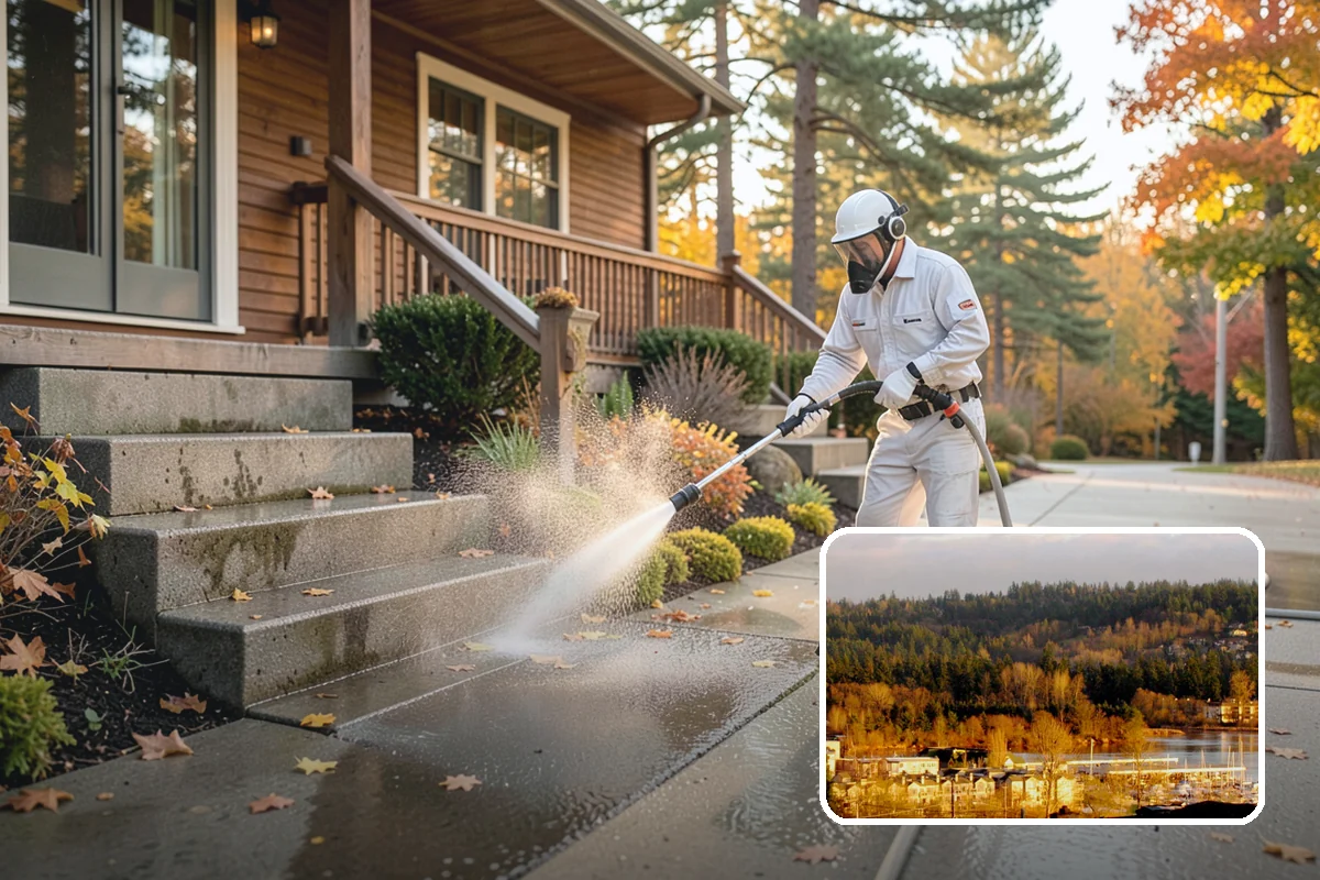 Fire Pit Cleaning in Kenmore, King County, WA - Removes soot and ash staining from the pit surround
