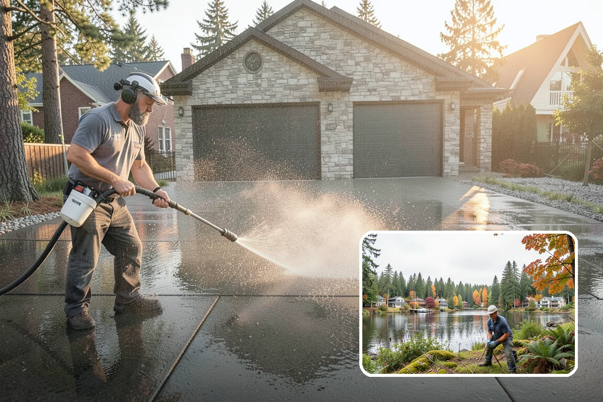 Fire Pit Cleaning in La Conner, Skagit County, WA - Removes soot and ash staining from the pit surround
