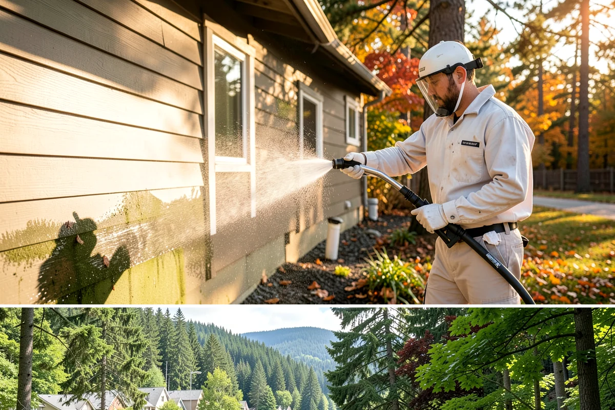 Fire Pit Cleaning in Lake Forest Park, King County, WA - Late spring gets the fire pit and its surround clean ahead of the summer evenings when it sees the most use.