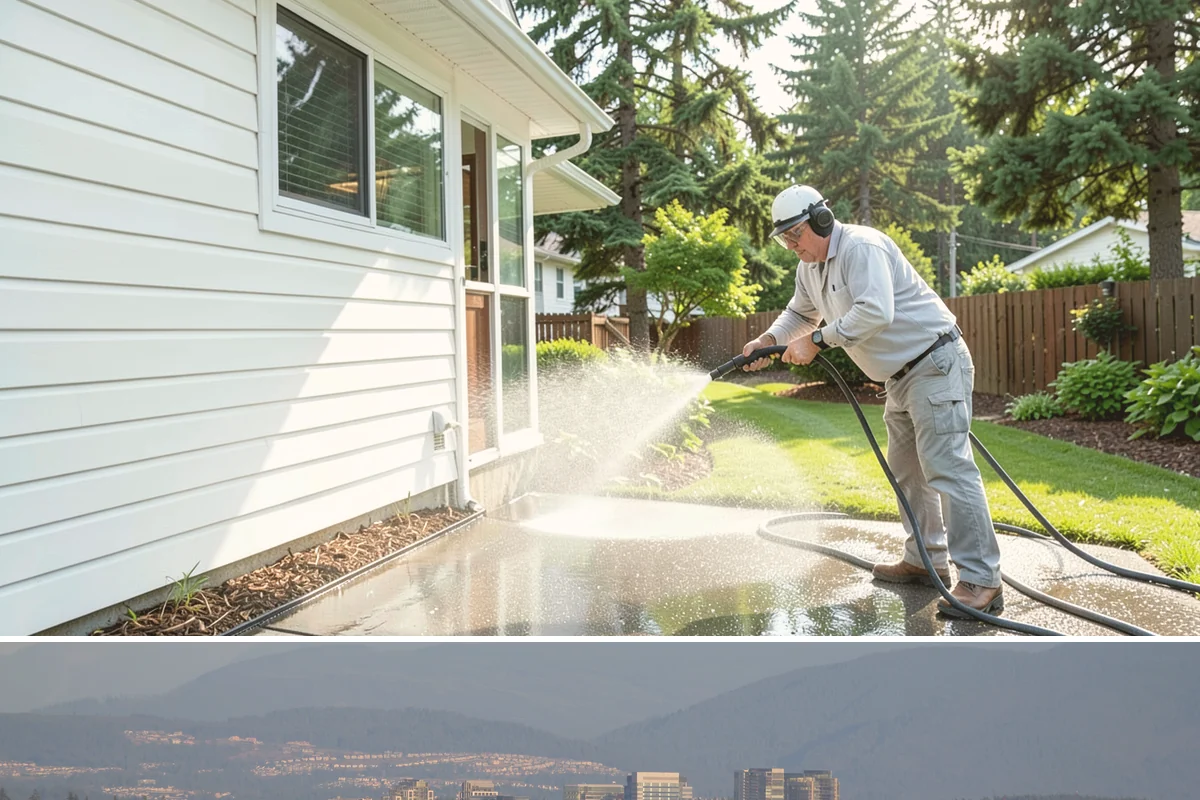 Fire Pit Cleaning in Medina, King County, WA - Late spring gets the fire pit and its surround clean ahead of the summer evenings when it sees the most use.