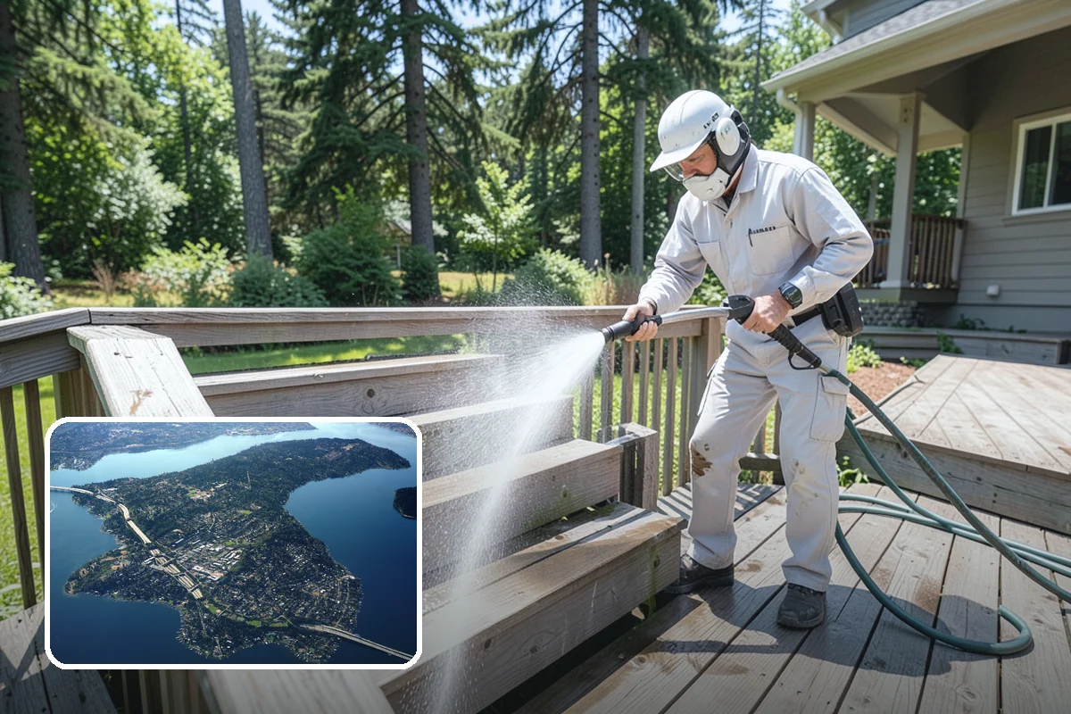Fire Pit Cleaning in Mercer Island, King County, WA - Removes soot and ash staining from the pit surround