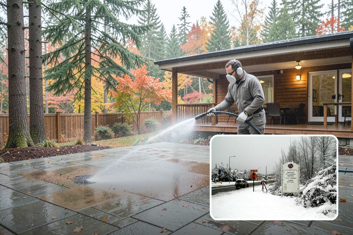 Fire Pit Cleaning in Newcastle, King County, WA - Removes soot and ash staining from the pit surround