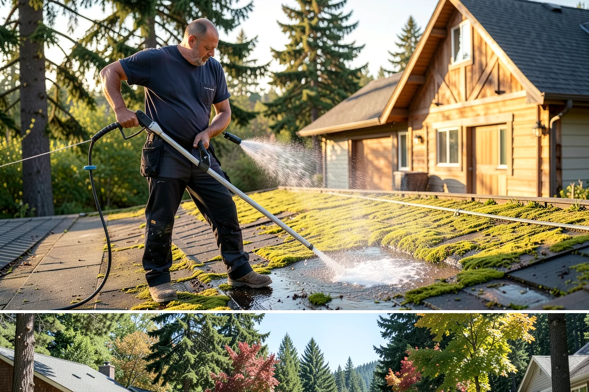 Fire Pit Cleaning in Orting, Pierce County, WA - Late spring gets the fire pit and its surround clean ahead of the summer evenings when it sees the most use.