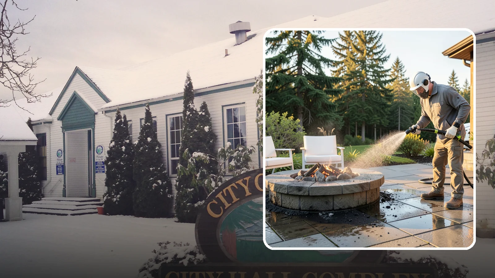 Fire Pit Cleaning in Pacific, King County, WA - Clean fire pit surrounds and seating areas to remove soot, ash staining, and moss from the paved perimeter.