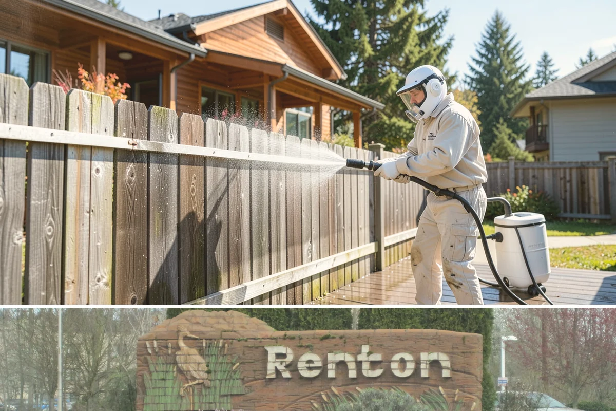Fire Pit Cleaning in Renton, King County, WA - Late spring gets the fire pit and its surround clean ahead of the summer evenings when it sees the most use.