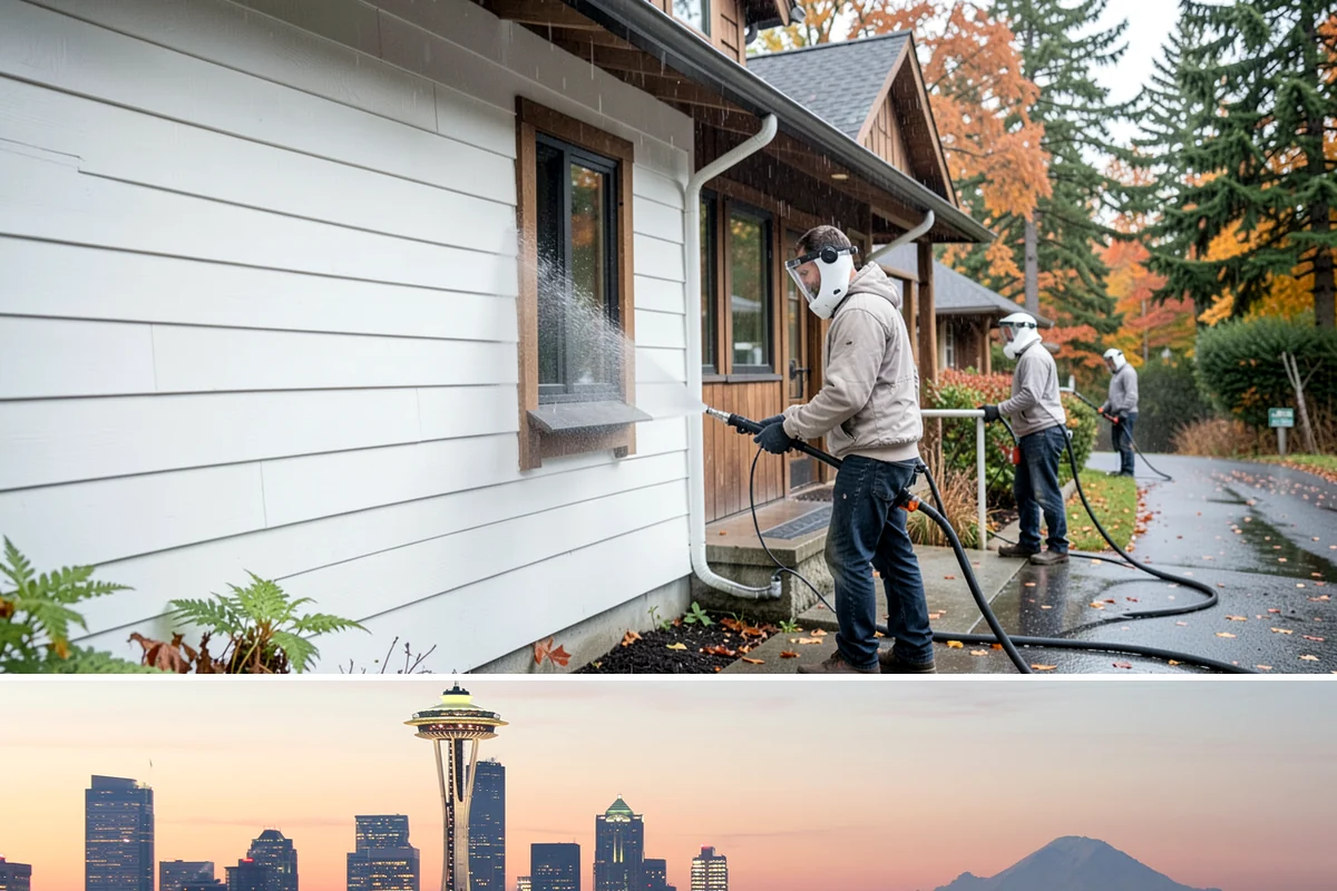 Fire Pit Cleaning in Seattle, King County, WA - Late spring gets the fire pit and its surround clean ahead of the summer evenings when it sees the most use.