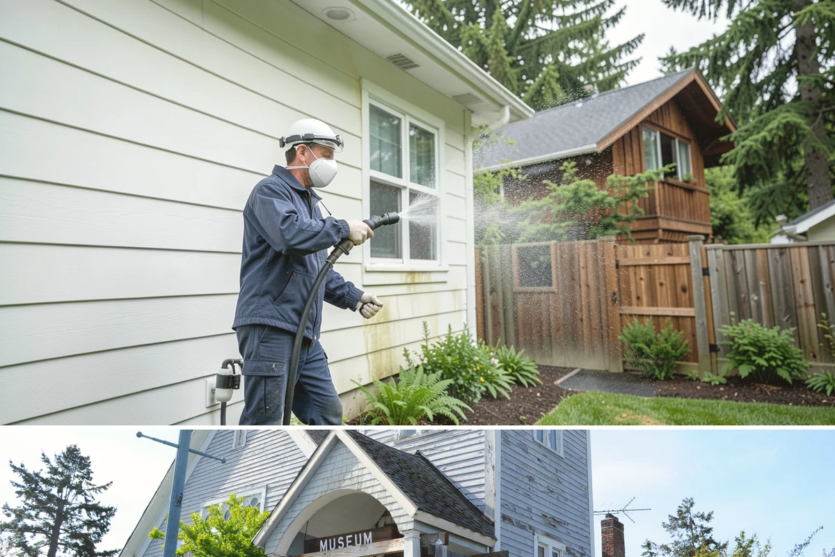 Fire Pit Cleaning in Steilacoom, Pierce County, WA - Late spring gets the fire pit and its surround clean ahead of the summer evenings when it sees the most use.