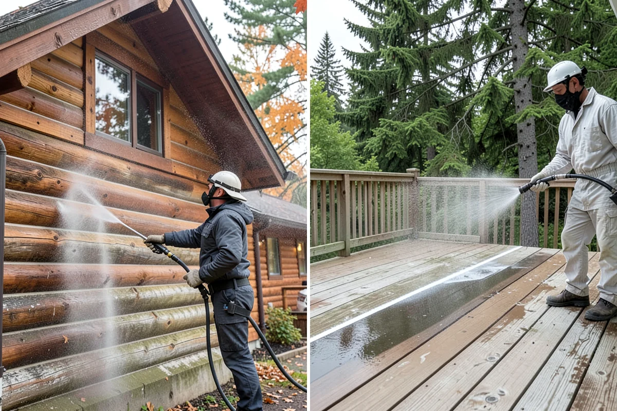Flagstone Patio Cleaning in Arlington, Snohomish County, WA - Remove debris and loose growth from joints