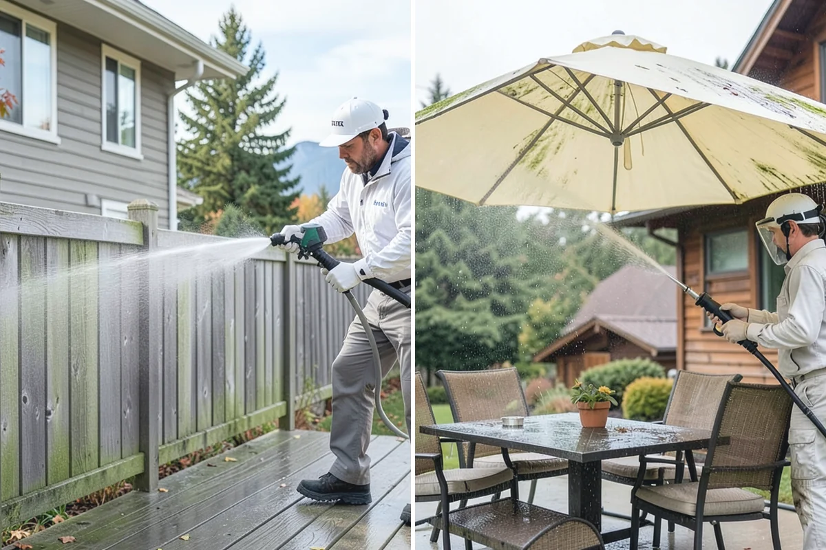 Flagstone Patio Cleaning in Auburn, King County, WA - Remove debris and loose growth from joints