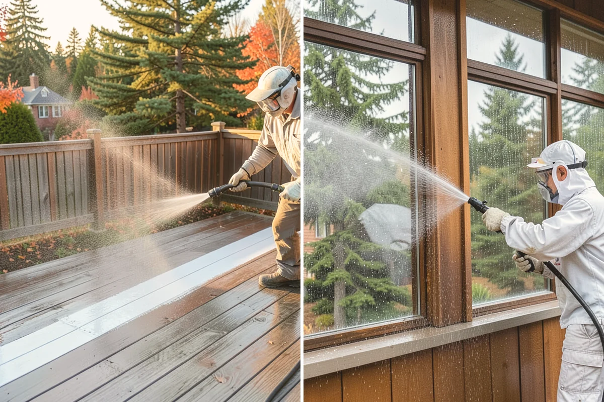 Flagstone Patio Cleaning in Bellevue, King County, WA - Remove debris and loose growth from joints