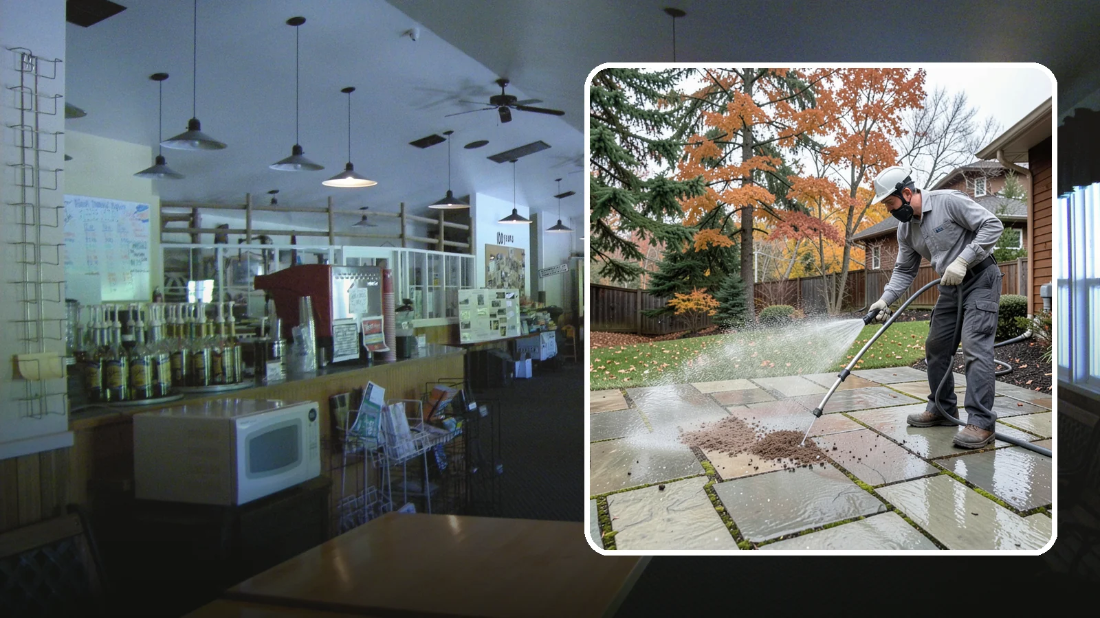 Flagstone Patio Cleaning in Black Diamond, King County, WA - Gently clean flagstone patios and their wide joints where Northwest moss settles in deep.