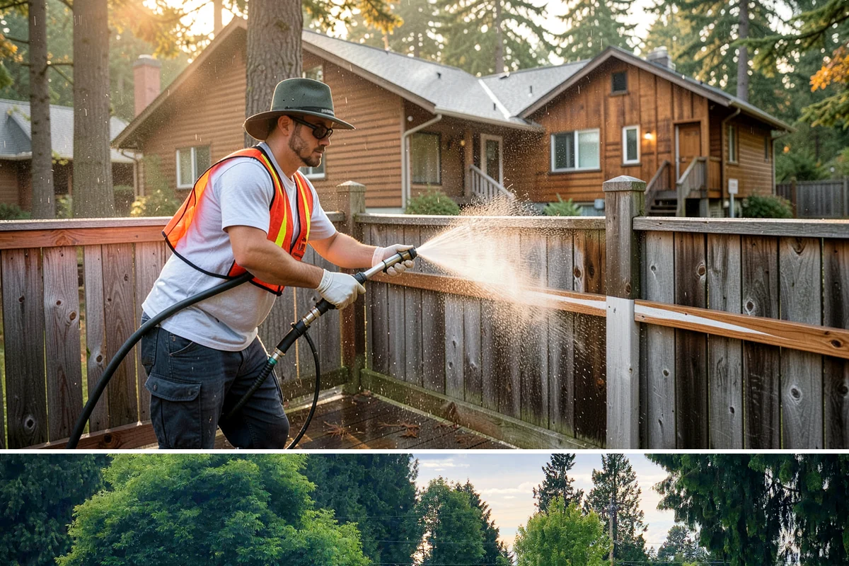Flagstone Patio Cleaning in Bonney Lake, Pierce County, WA - Flagstone patios are best cleaned during dry summer stretches so joints and stone dry fully.