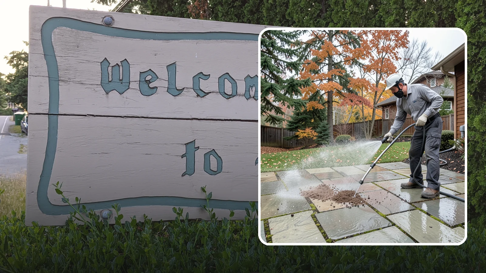 Flagstone Patio Cleaning in Brier, Snohomish County, WA - Gently clean flagstone patios and their wide joints where Northwest moss settles in deep.