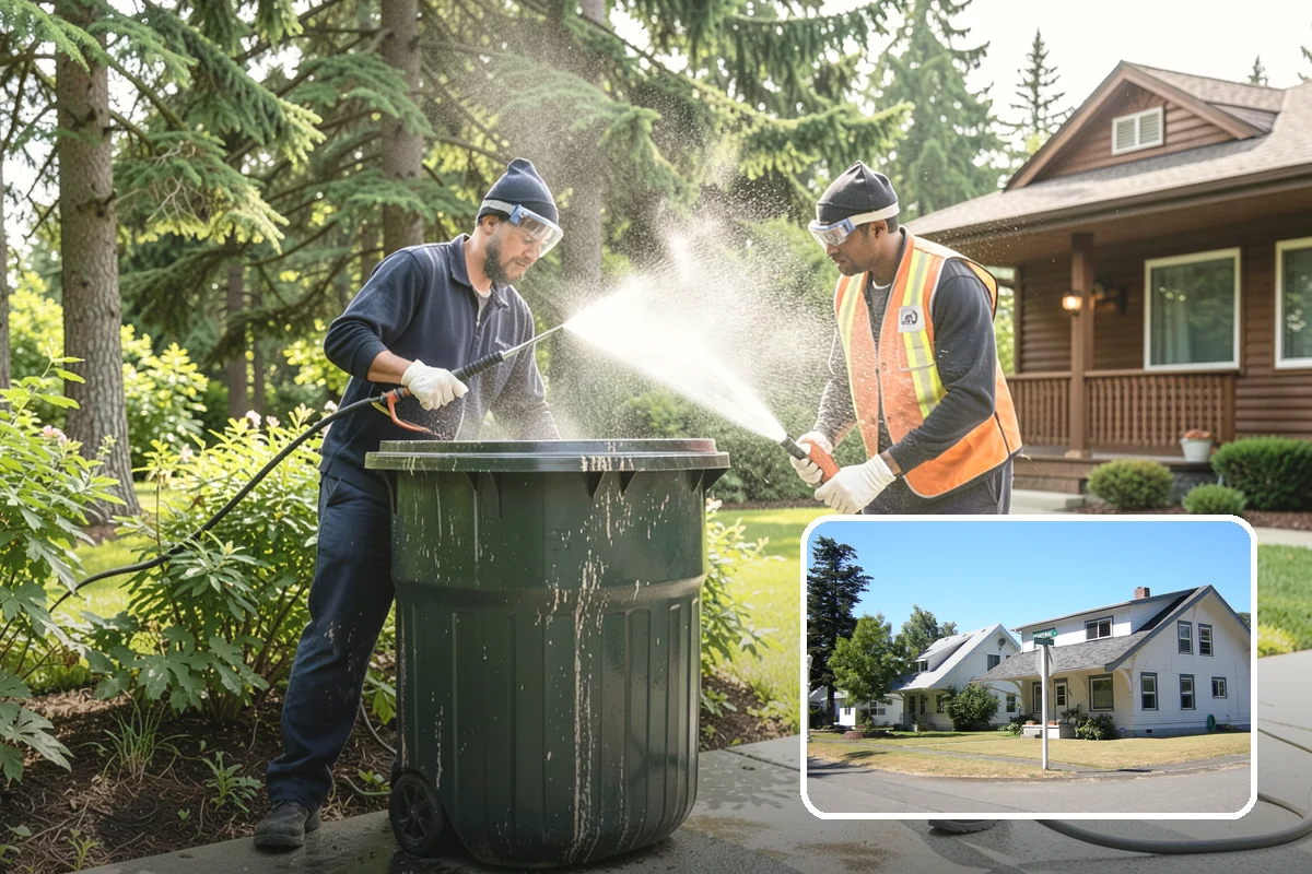 Flagstone Patio Cleaning in DuPont, Pierce County, WA - Clears moss from wide flagstone joints