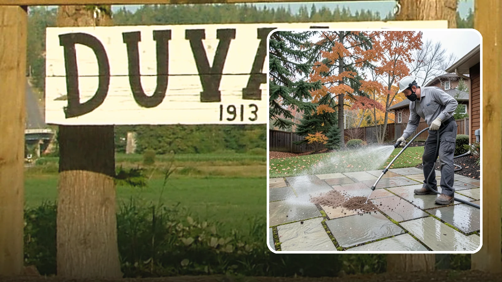 Flagstone Patio Cleaning in Duvall, King County, WA - Gently clean flagstone patios and their wide joints where Northwest moss settles in deep.