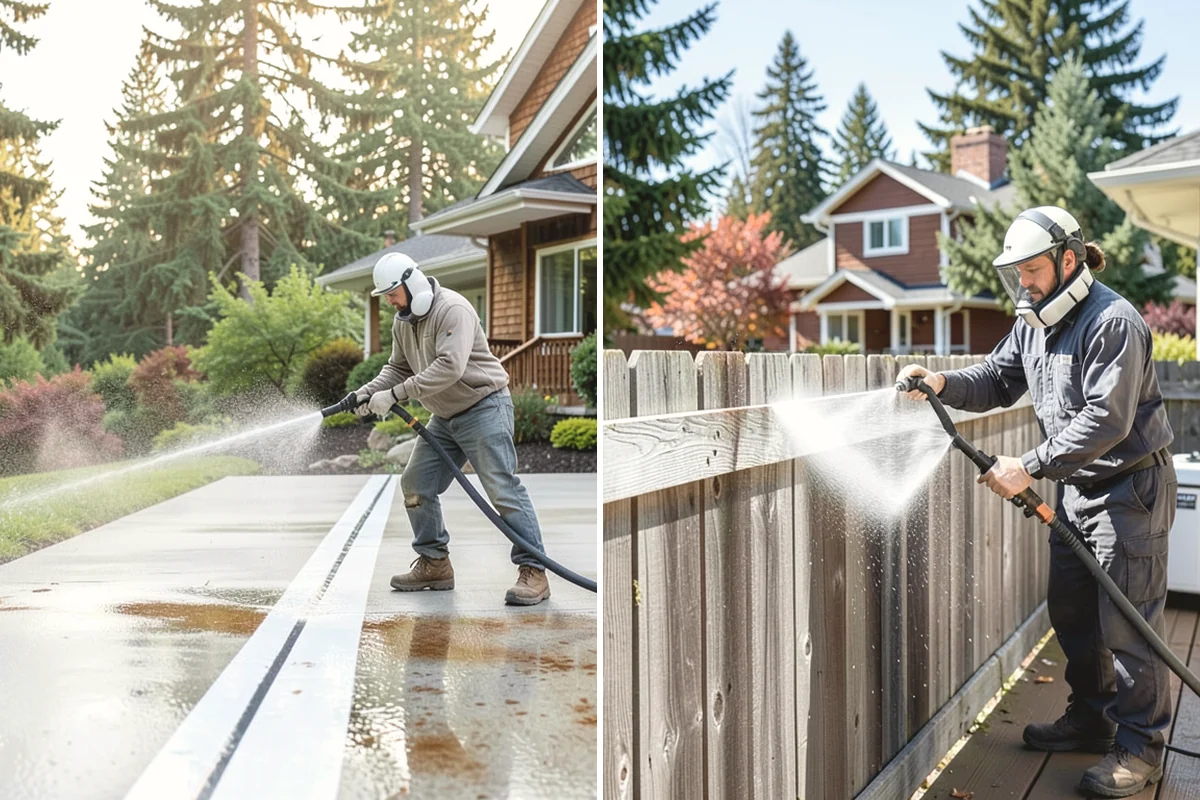 Flagstone Patio Cleaning in Duvall, King County, WA - Remove debris and loose growth from joints