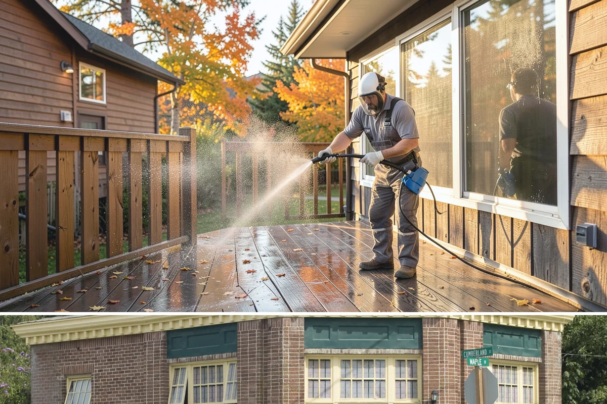 Flagstone Patio Cleaning in Hamilton, Skagit County, WA - Flagstone patios are best cleaned during dry summer stretches so joints and stone dry fully.