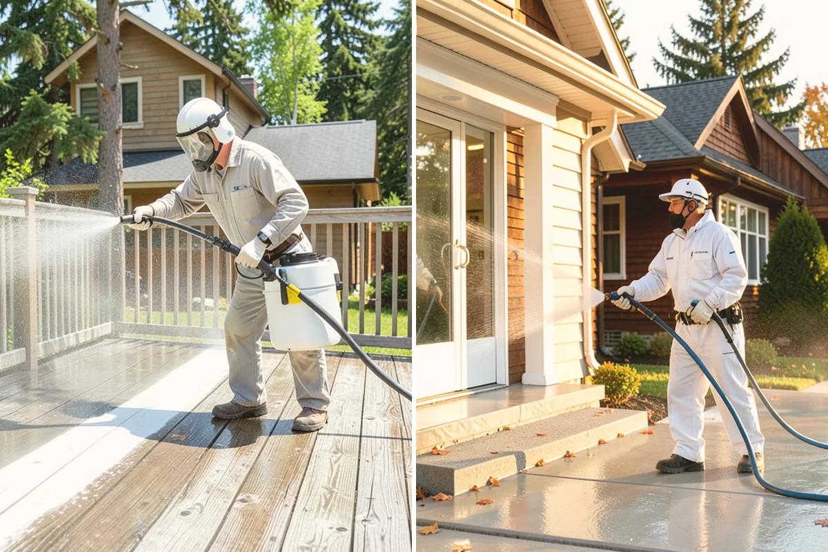 Flagstone Patio Cleaning in Index, Snohomish County, WA - Remove debris and loose growth from joints