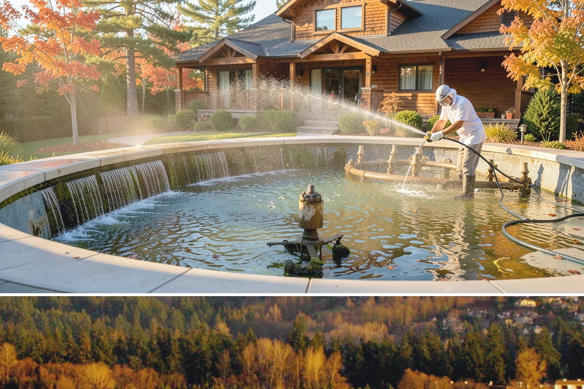 Flagstone Patio Cleaning in Kenmore, King County, WA - Flagstone patios are best cleaned during dry summer stretches so joints and stone dry fully.
