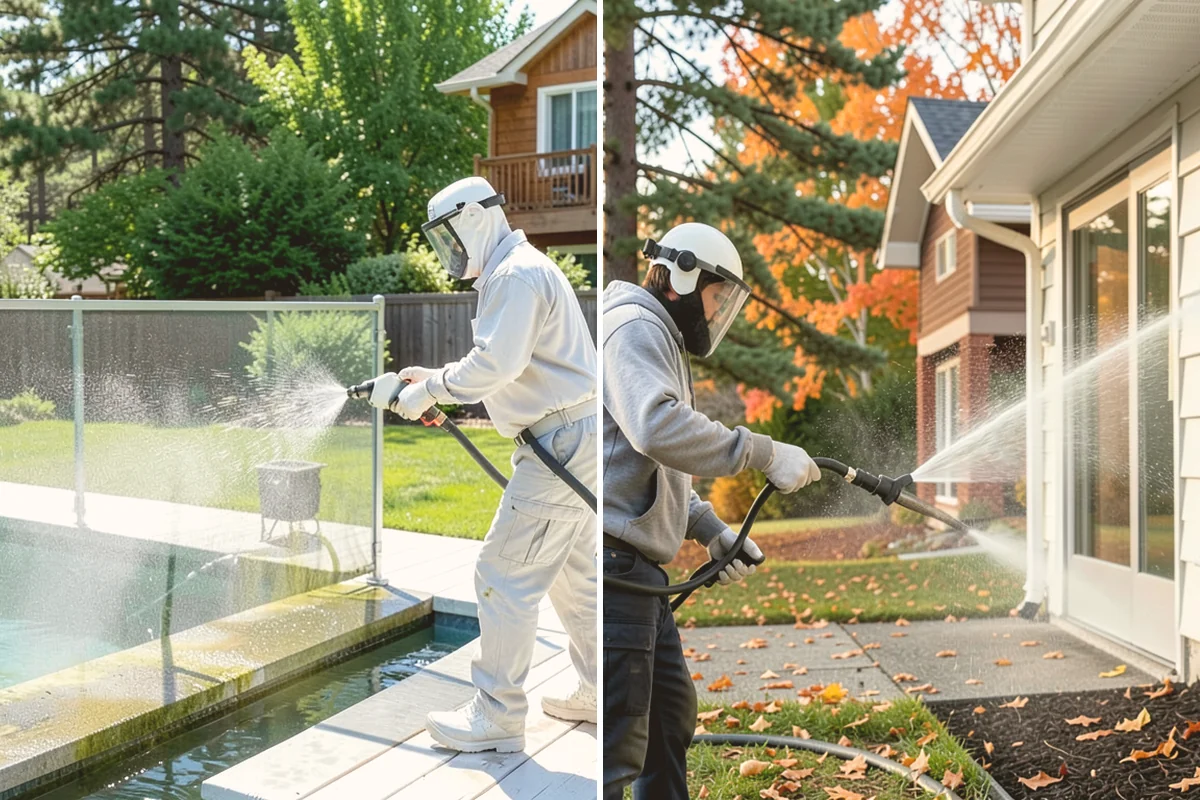 Flagstone Patio Cleaning in Kent, King County, WA - Remove debris and loose growth from joints