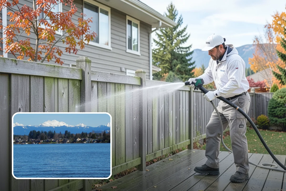 Flagstone Patio Cleaning in Lake Stevens, Snohomish County, WA - Clears moss from wide flagstone joints