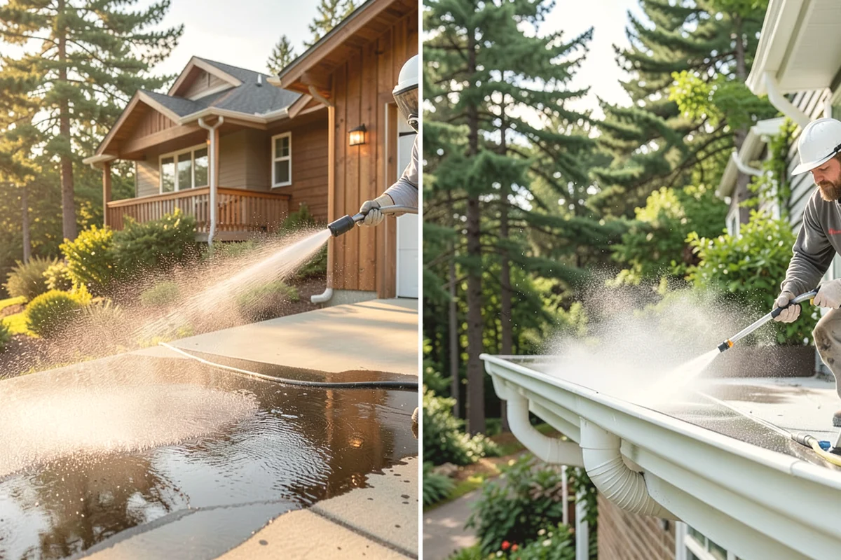 Flagstone Patio Cleaning in Lake Stevens, Snohomish County, WA - Remove debris and loose growth from joints