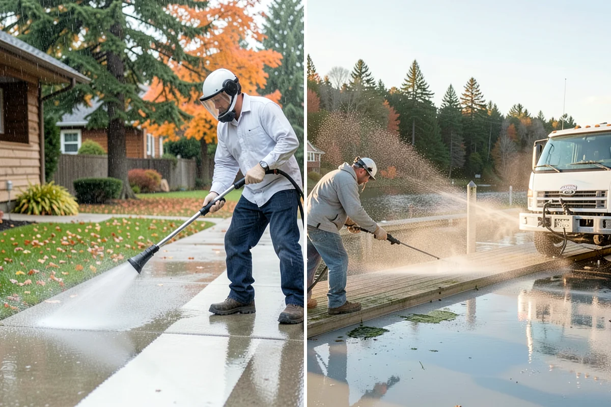 Flagstone Patio Cleaning in Lakewood, Pierce County, WA - Remove debris and loose growth from joints