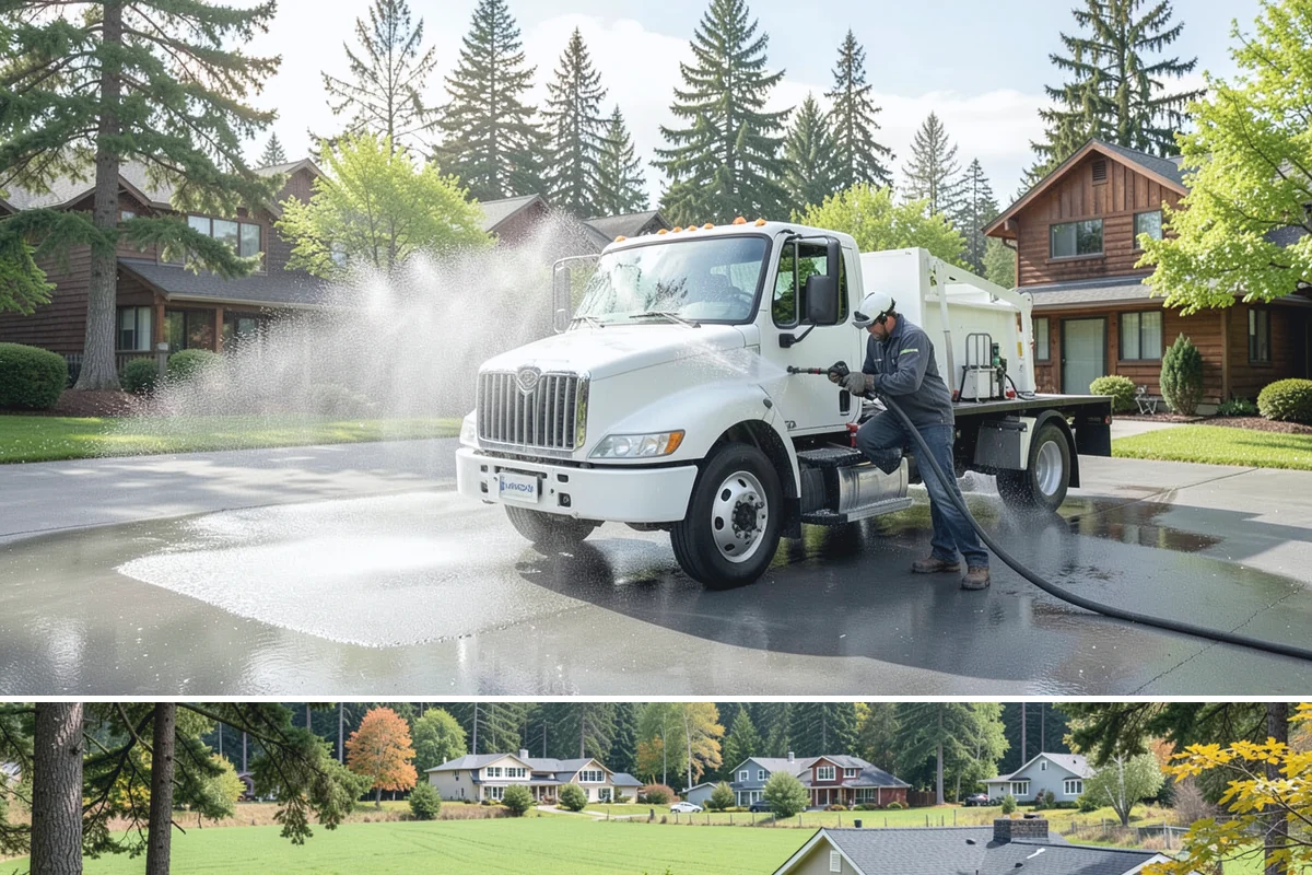 Flagstone Patio Cleaning in Lyman, Skagit County, WA - Flagstone patios are best cleaned during dry summer stretches so joints and stone dry fully.