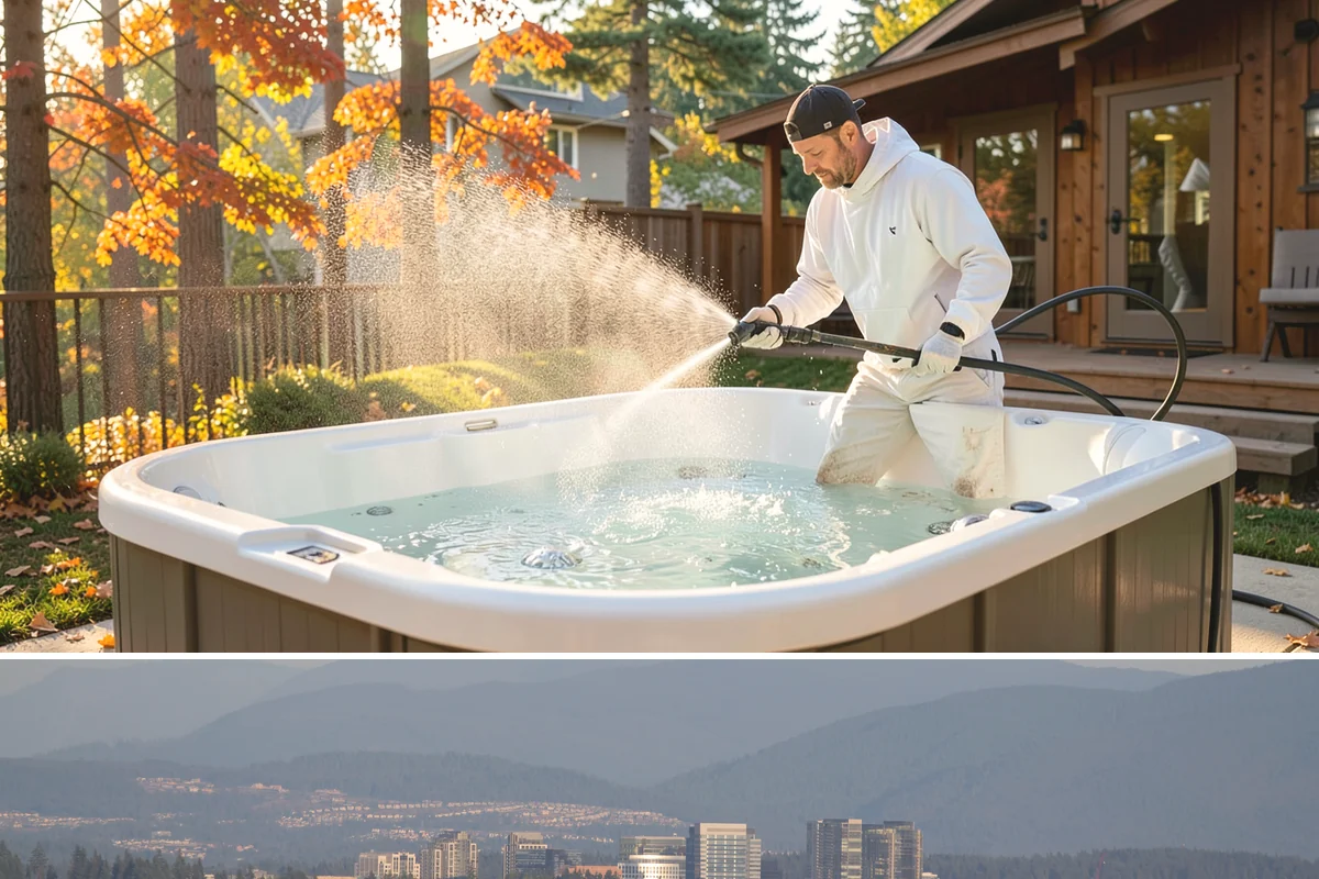 Flagstone Patio Cleaning in Medina, King County, WA - Flagstone patios are best cleaned during dry summer stretches so joints and stone dry fully.