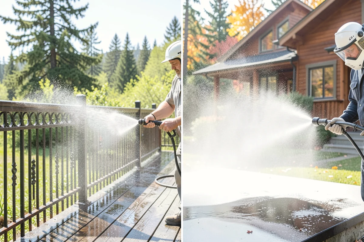 Flagstone Patio Cleaning in Mill Creek, Snohomish County, WA - Remove debris and loose growth from joints