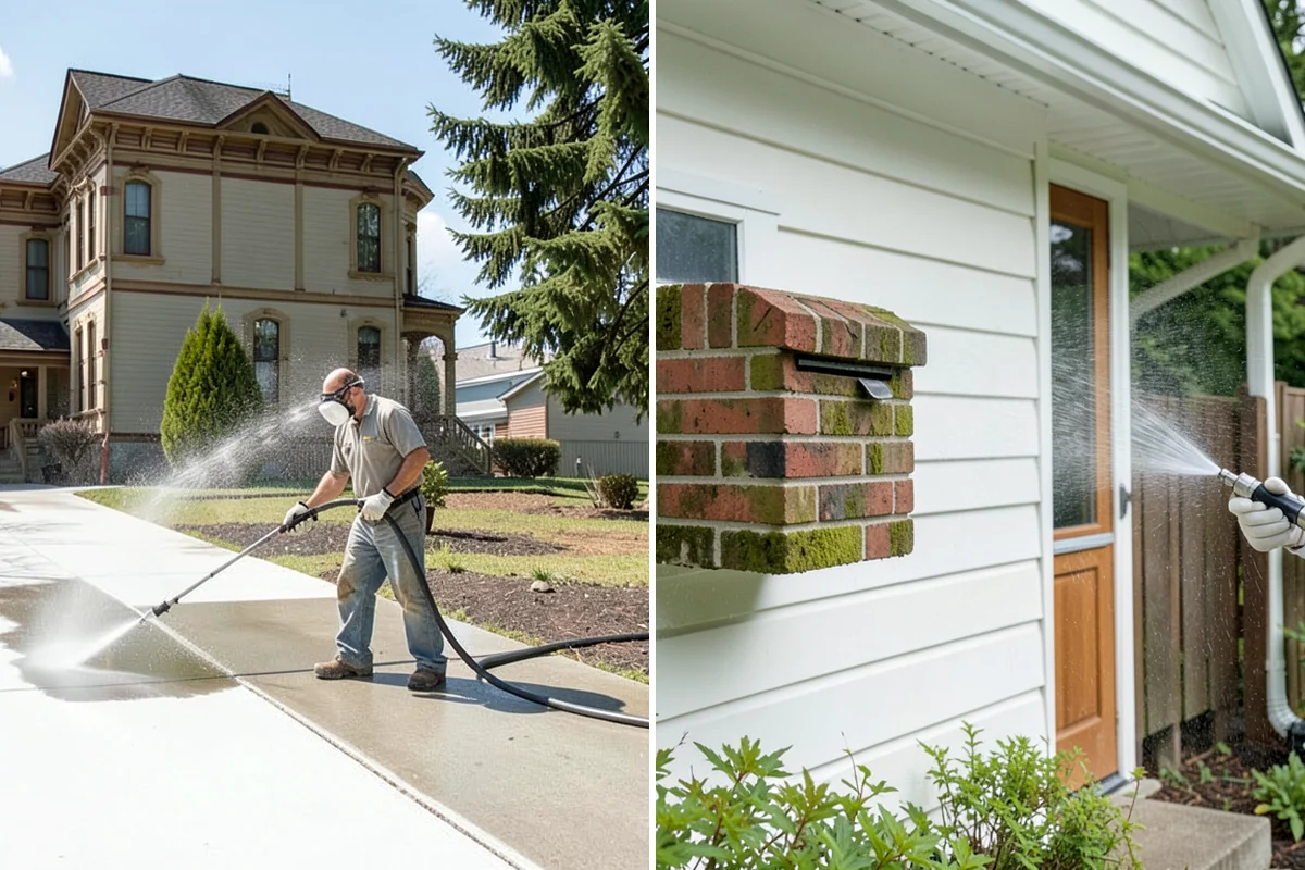 Flagstone Patio Cleaning in Normandy Park, King County, WA - Remove debris and loose growth from joints