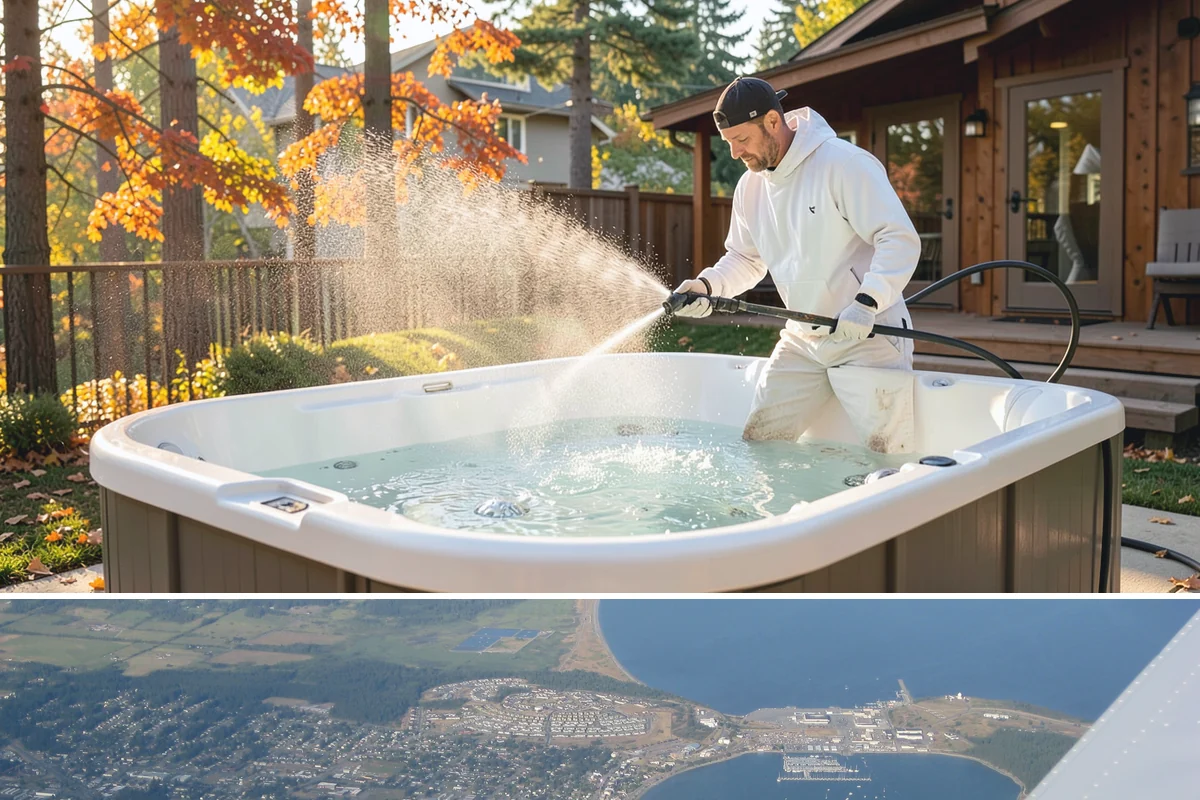 Flagstone Patio Cleaning in Oak Harbor, Island County, WA - Flagstone patios are best cleaned during dry summer stretches so joints and stone dry fully.