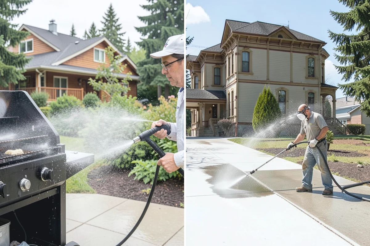 Flagstone Patio Cleaning in Redmond, King County, WA - Remove debris and loose growth from joints