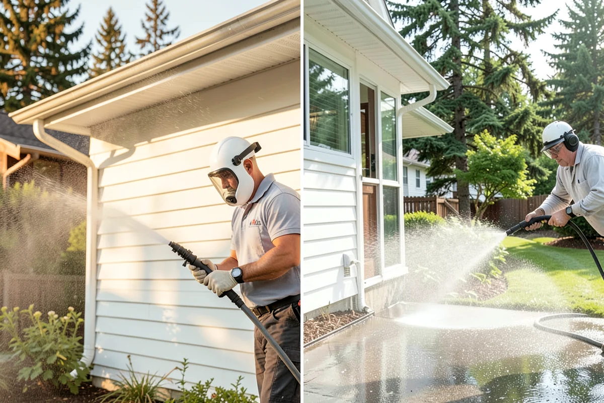 Flagstone Patio Cleaning in SeaTac, King County, WA - Remove debris and loose growth from joints