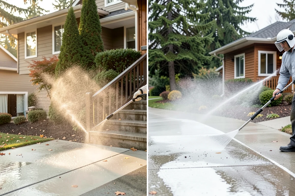 Flagstone Patio Cleaning in Sedro-Woolley, Skagit County, WA - Remove debris and loose growth from joints