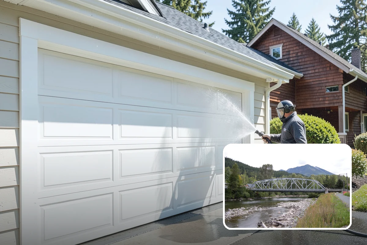 Flagstone Patio Cleaning in Skykomish, King County, WA - Clears moss from wide flagstone joints