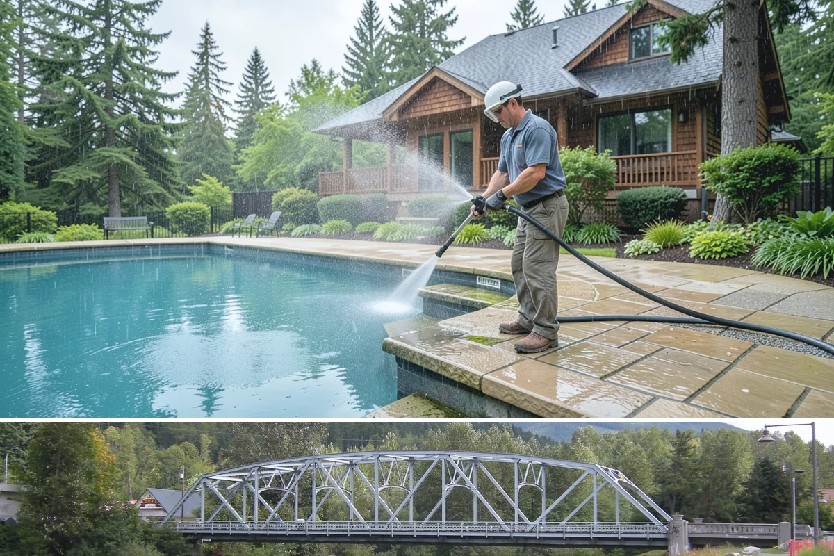 Flagstone Patio Cleaning in Skykomish, King County, WA - Flagstone patios are best cleaned during dry summer stretches so joints and stone dry fully.