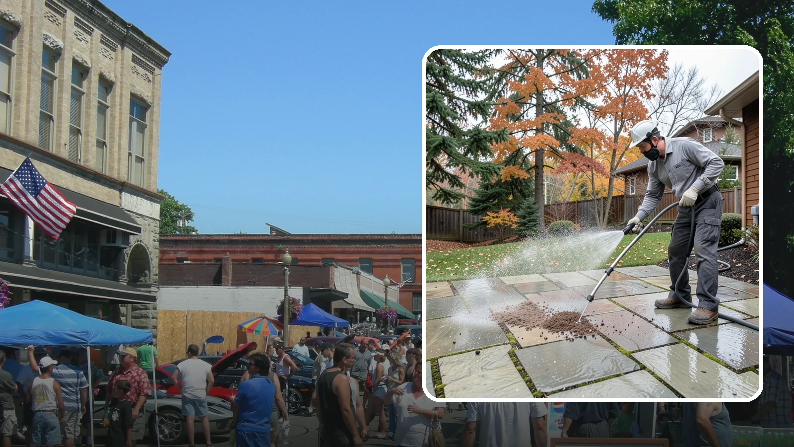 Flagstone Patio Cleaning in Snohomish, Snohomish County, WA - Gently clean flagstone patios and their wide joints where Northwest moss settles in deep.
