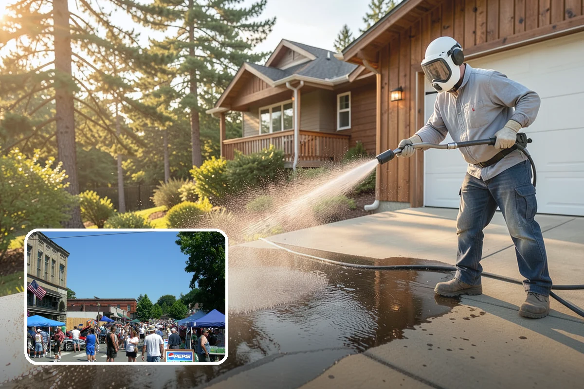 Flagstone Patio Cleaning in Snohomish, Snohomish County, WA - Clears moss from wide flagstone joints