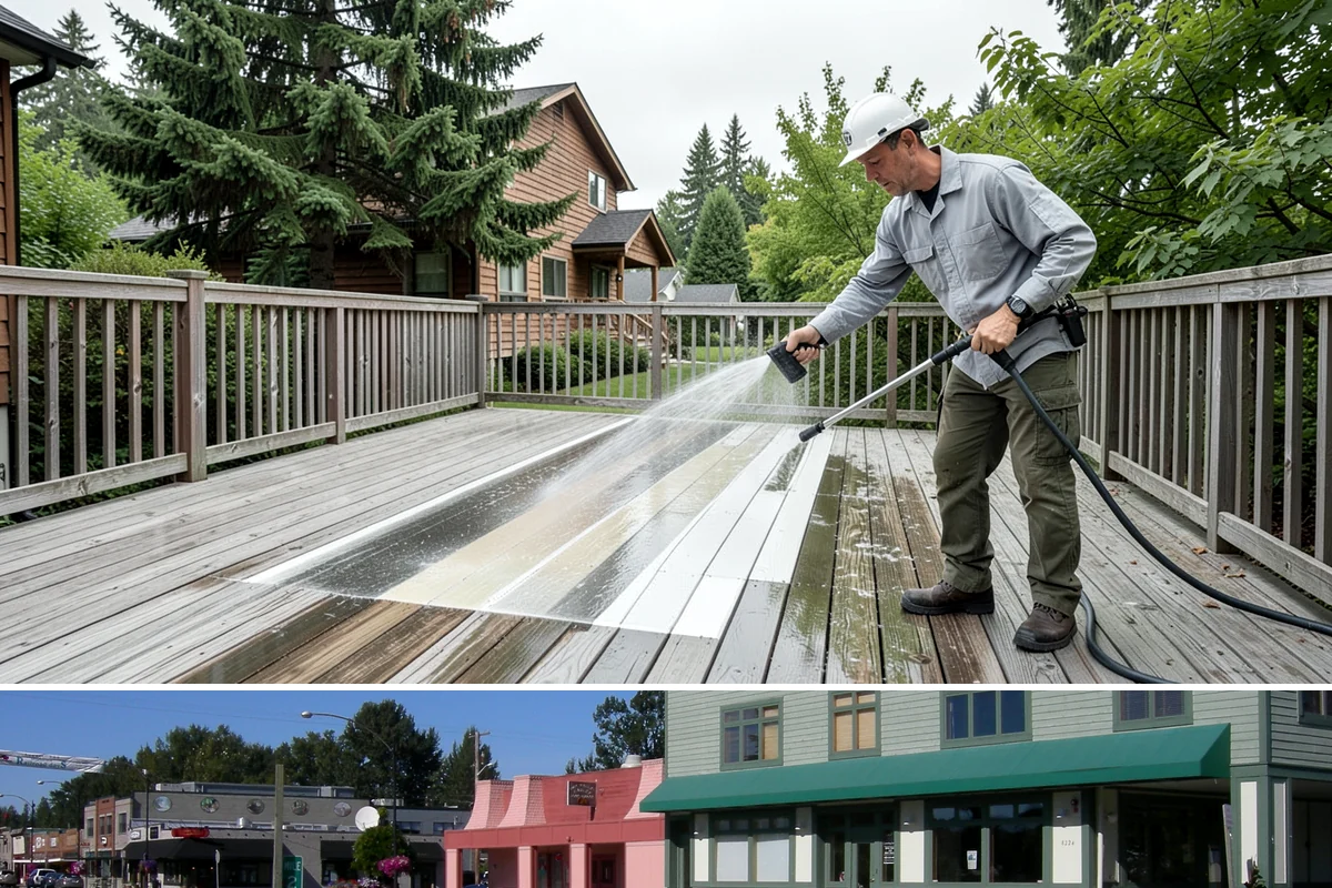 Flagstone Patio Cleaning in Snoqualmie, King County, WA - Flagstone patios are best cleaned during dry summer stretches so joints and stone dry fully.